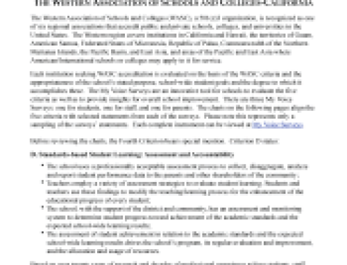 Aligning Accreditation Standards to Quaglia School Voice Surveys: The Western Association of Schools and Colleges – California