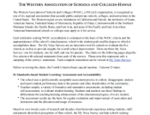 Aligning Accreditation Standards to Quaglia School Voice Surveys: The Western Association of Schools and Colleges – Hawaii